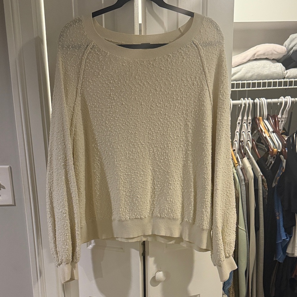 Free People Textured Cream Sweater